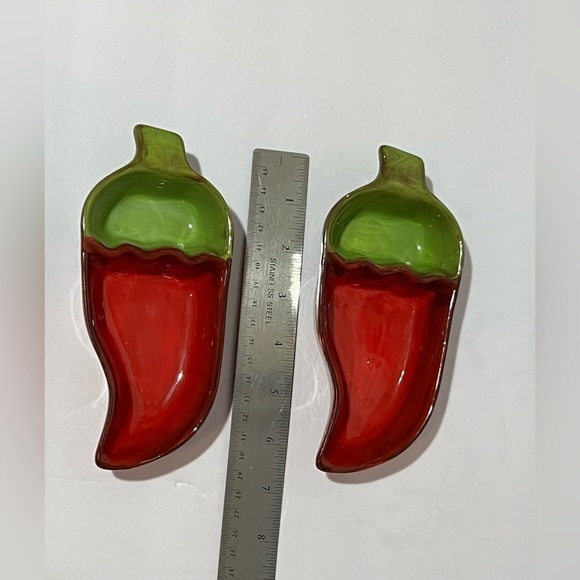 Pacific Island Creations Ceramic 2-Chili Pepper 1-Sombrero Hat Serving Dishes - Picture 8 of 16